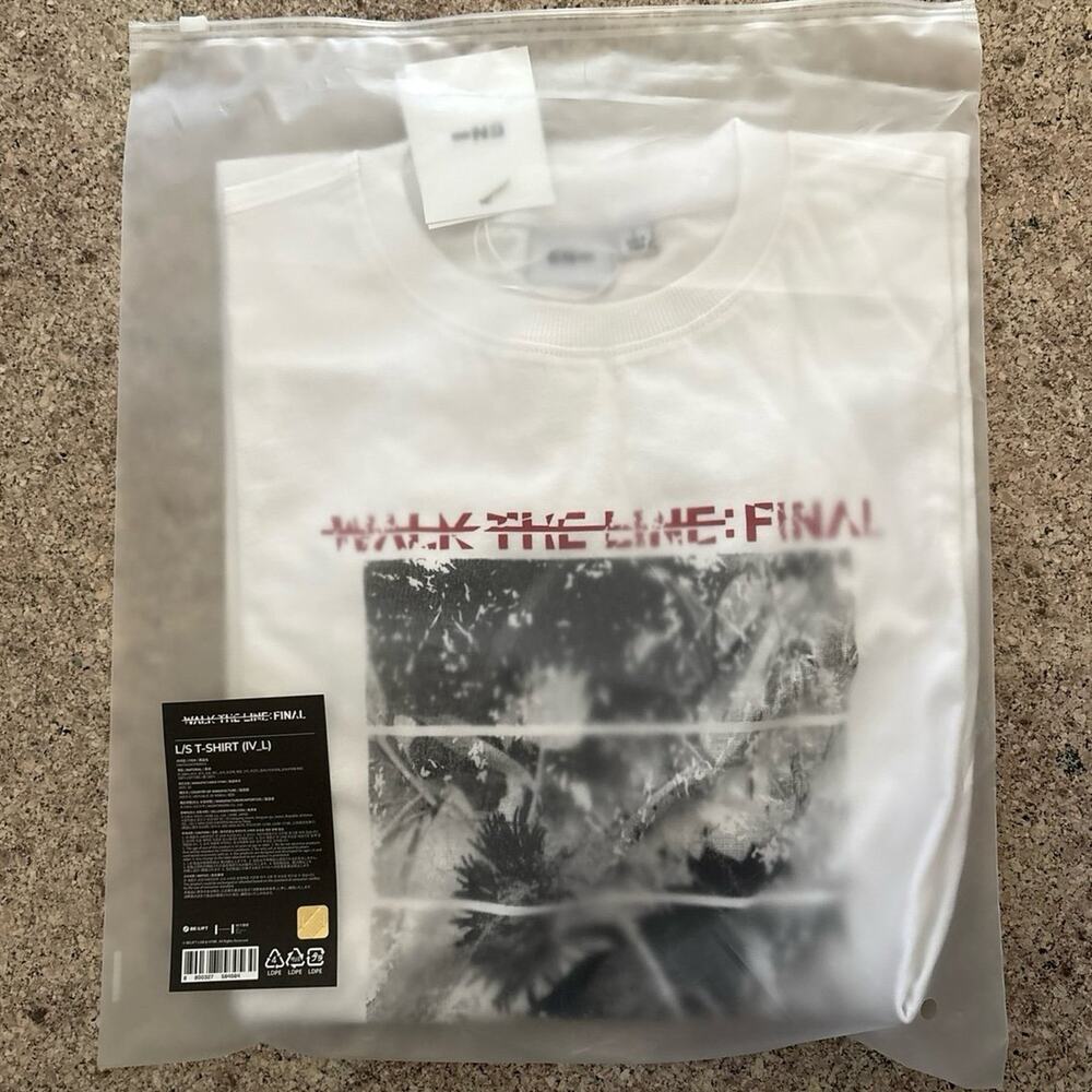 ENHYPEN Long Sleeve Tee White Walk The Line Final Tour TShirt Size Large FREE PC